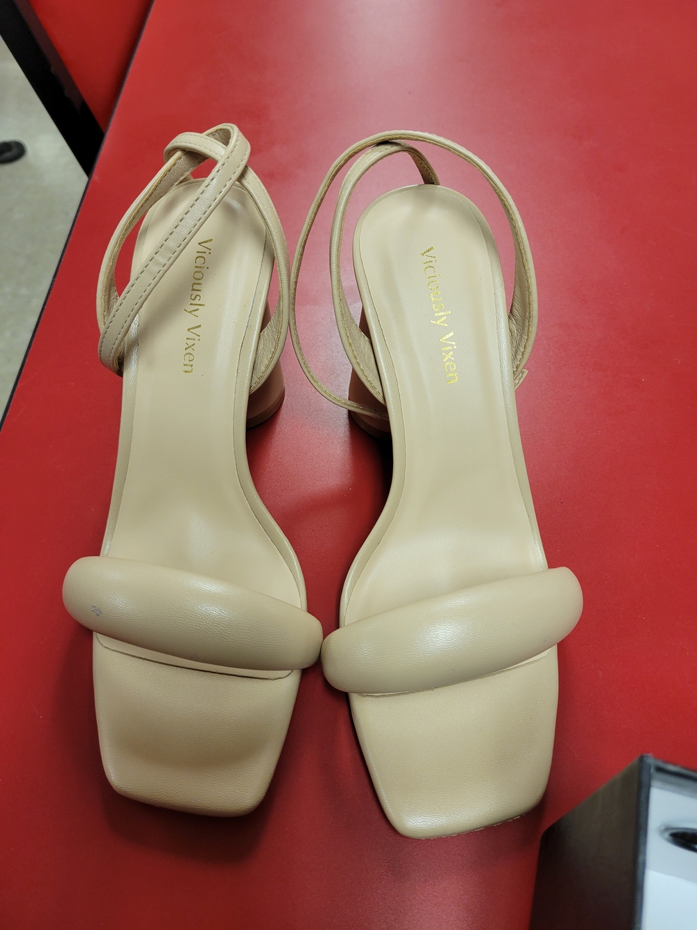 Beige Strappy Block Heel Sandals